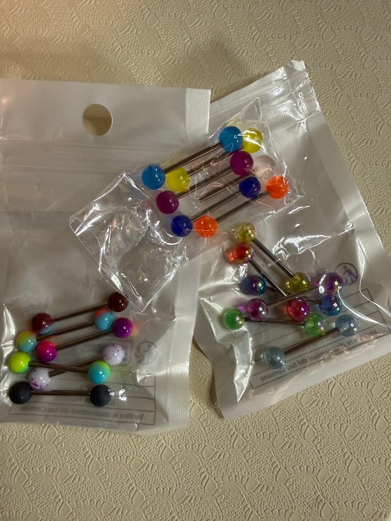 Colorful Kids Tongue  Ear Barbell Earrings  Assorted Bright Colors